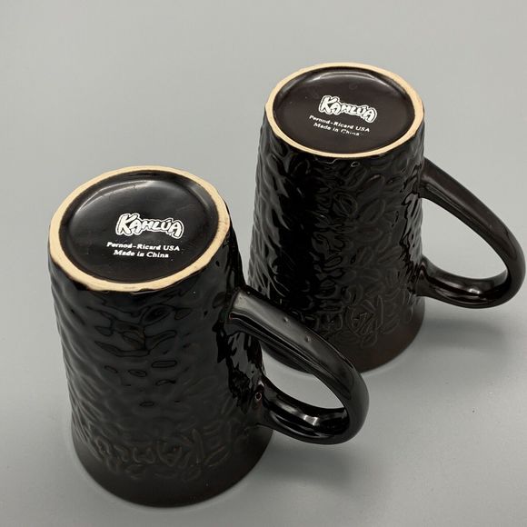 Lot of 2 KAHLUA Pernod Ricard USA Brown Textured Bean Coffee Mugs Cups 12 oz - Picture 7 of 7